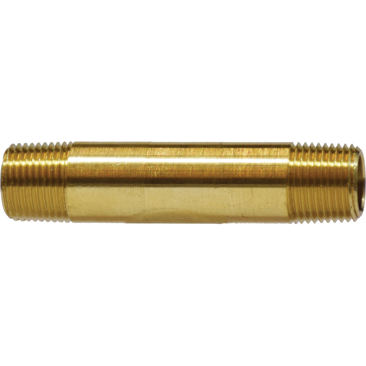 1 X 10 PIPE NIPPLE YELLOW BRASS
