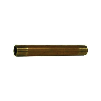 1/8 X 2 XH RED BRASS NIPPLE