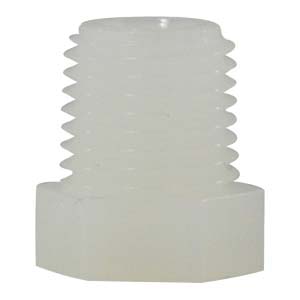 1-1/4 WHITE NYLON HEX HEAD PLUG