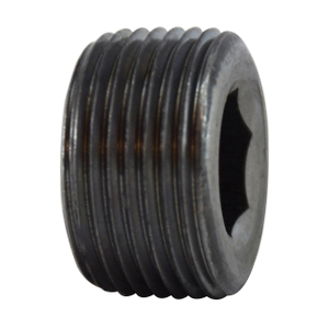 1-1/2 BLACK C/S HEX STEEL PLUG