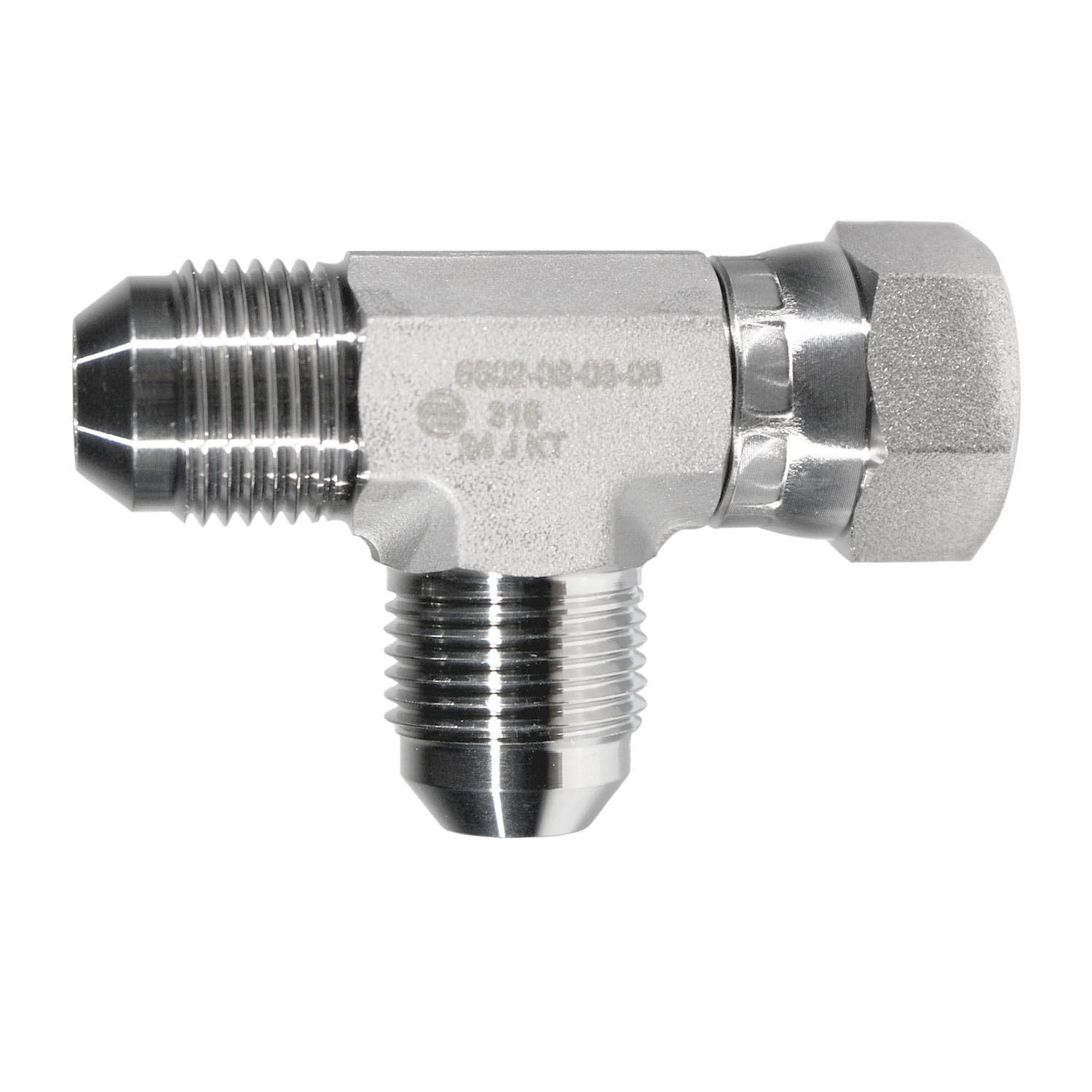 316 -04 JIC SWIVEL RUN TEE