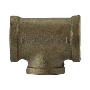 1-1/2 X 1/2 X 1-1/2 BRASS RED TEE LF