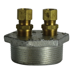 2X1/2X 1/2 4WAY DUPLEX ZINC PL BSG W/NUT