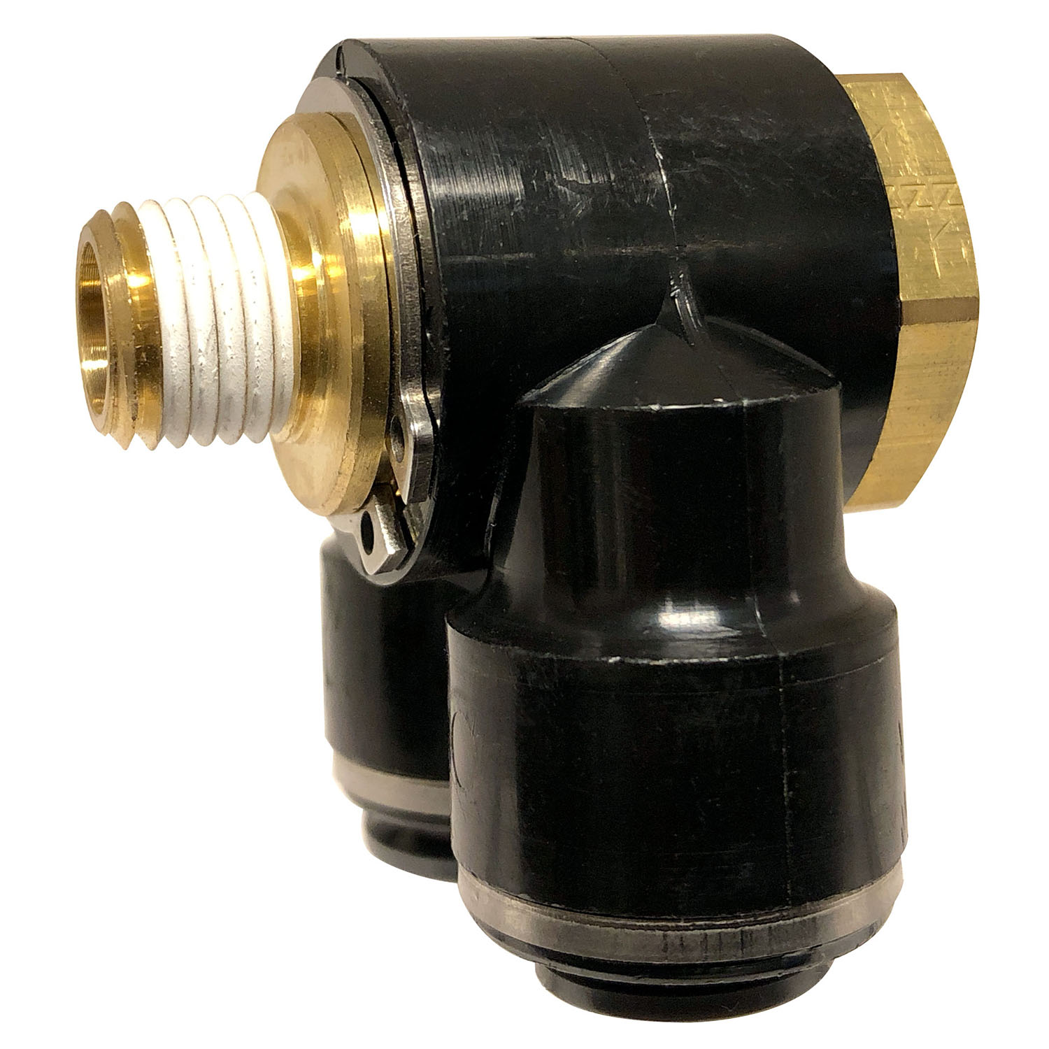 1/2MPT X 3/8 AND 1/2TUBE DOT COMP DBL 90