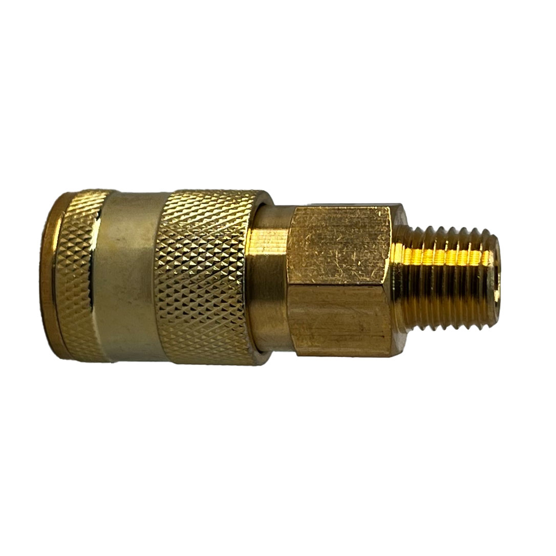 1/4 UNIV CPLR 1/4 MNPT250PSI BRASS-STL
