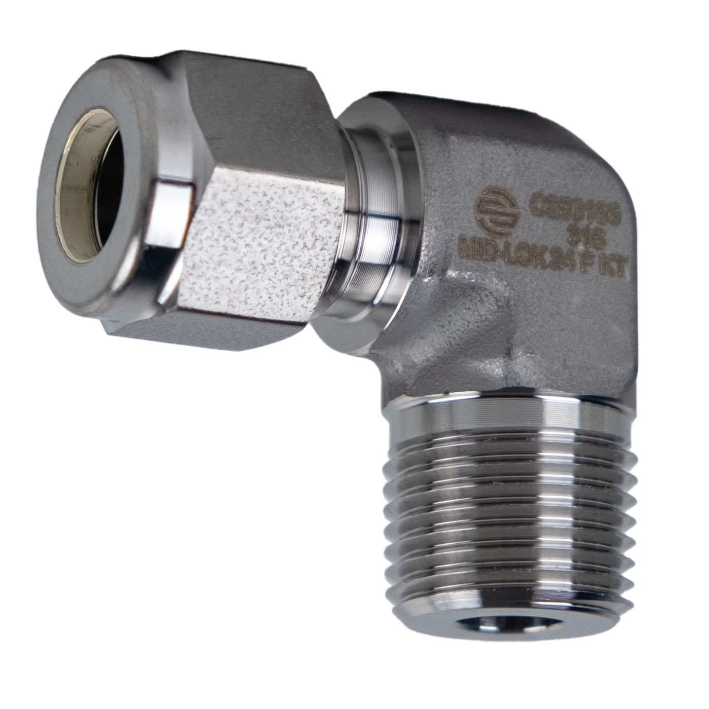 STN STL1/4 X 1/8 90 TUBE X MNPT FLRLS EL