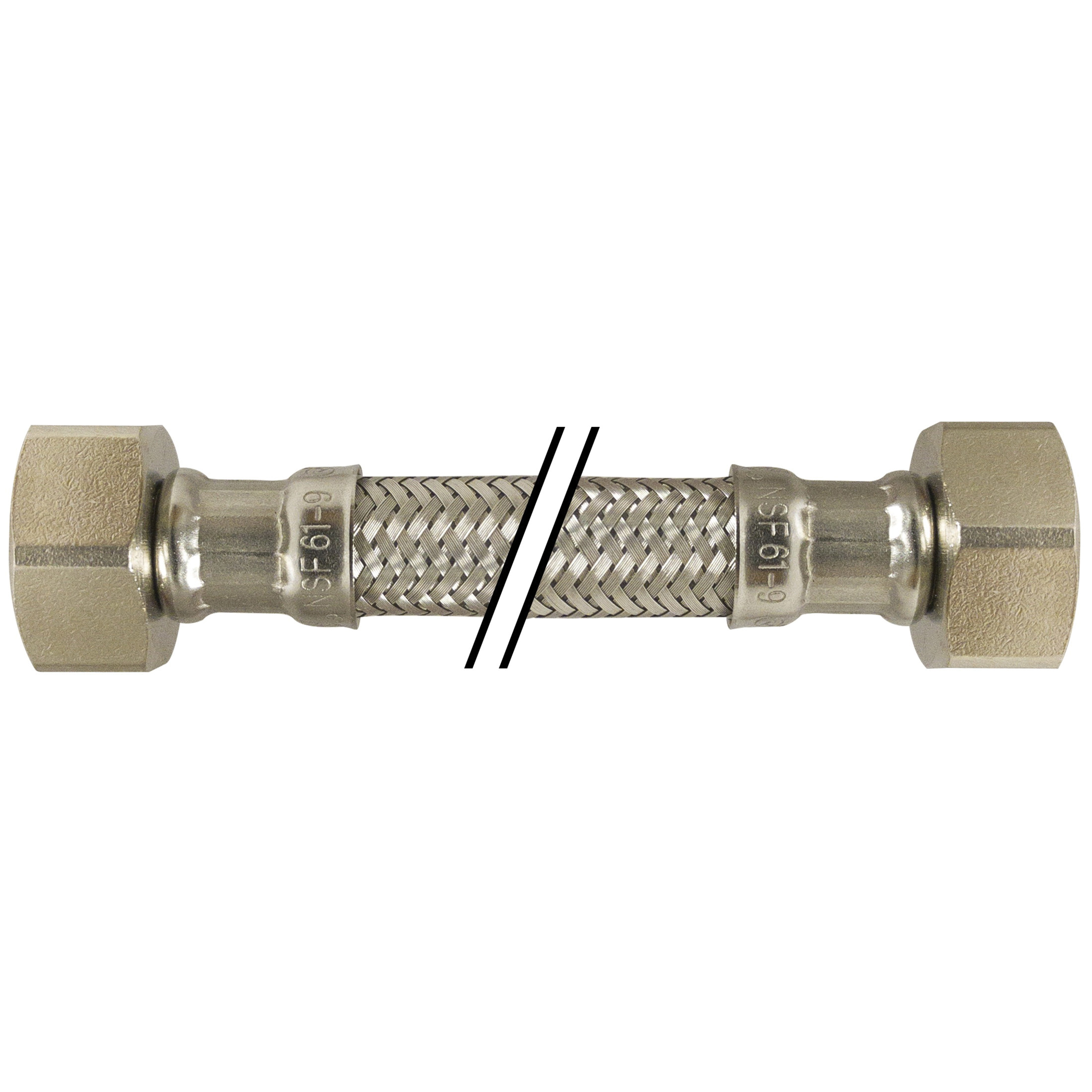 6IN SS BRAID HOSE GNL CON 1/2FIP KNRL