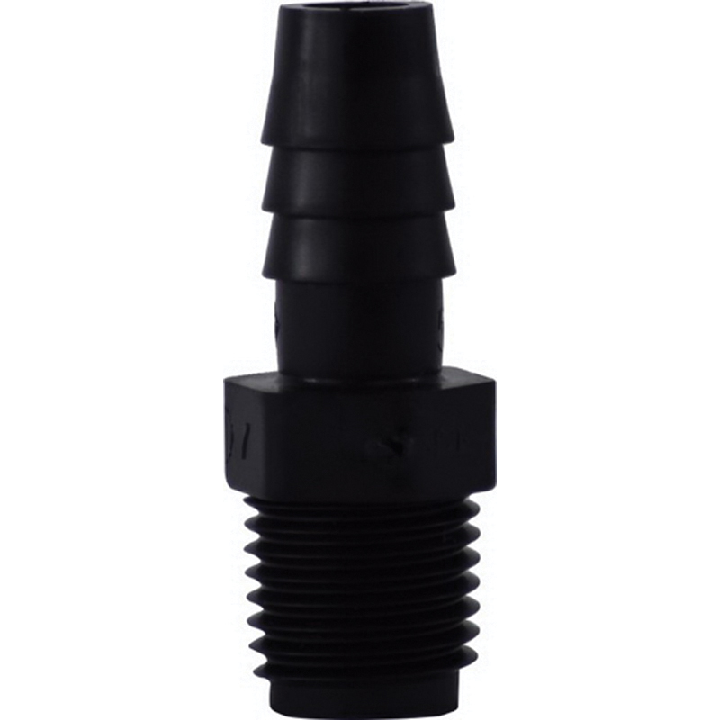 1/4 X 1/8 HB X MIP BLK POLY ADPT
