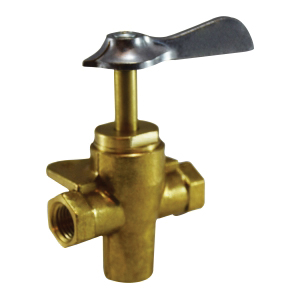 1/4F 3 WAY BOT OUT VALVE WF/CHEC