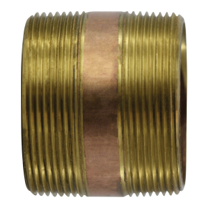 3 X CLOSE RED BRASS NIPPLE