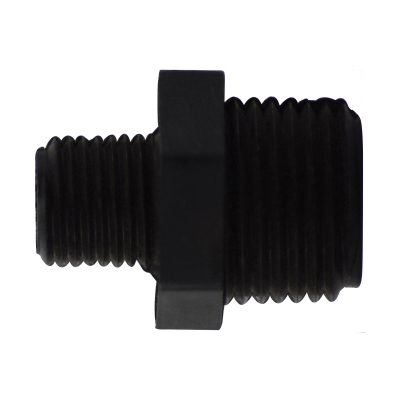 3/4 X 3/8 BLK POLY RED HEX NIPL