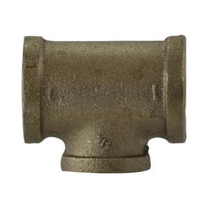 1 X 3/4 X 1 BRASS RED TEE LF