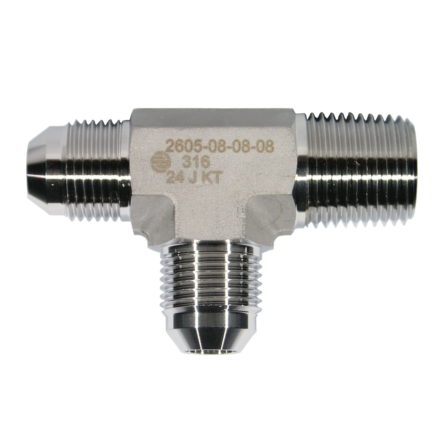 316 -02 MJIC X 1/8 MNPT X -02 MJIC TEE