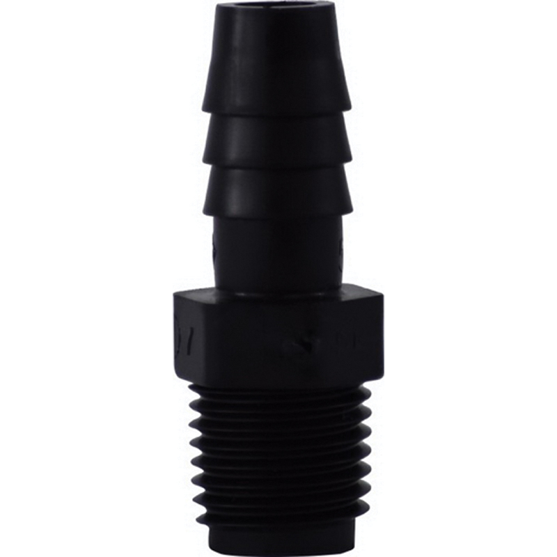 3/8 X 1/2 HB X MIP BLK POLY ADPT