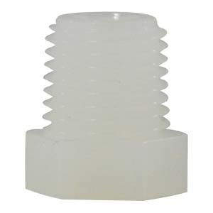1 WHITE NYLON HEX HEAD PLUG