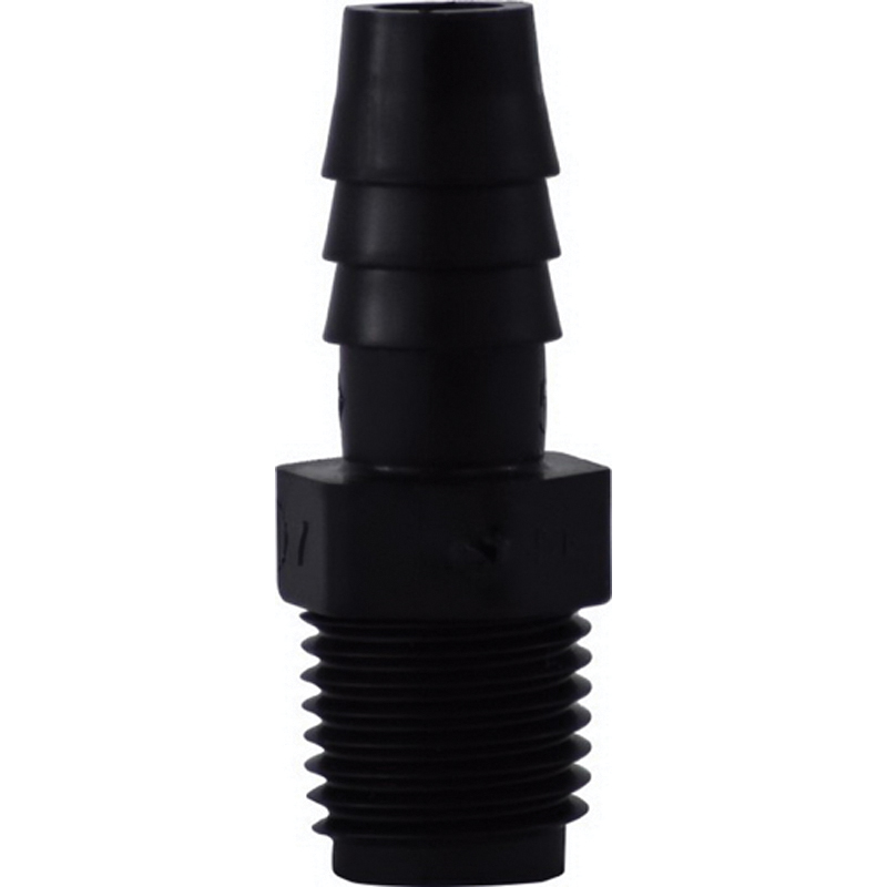 3/8 X 1/4 HB X MIP BLK POLY ADPT