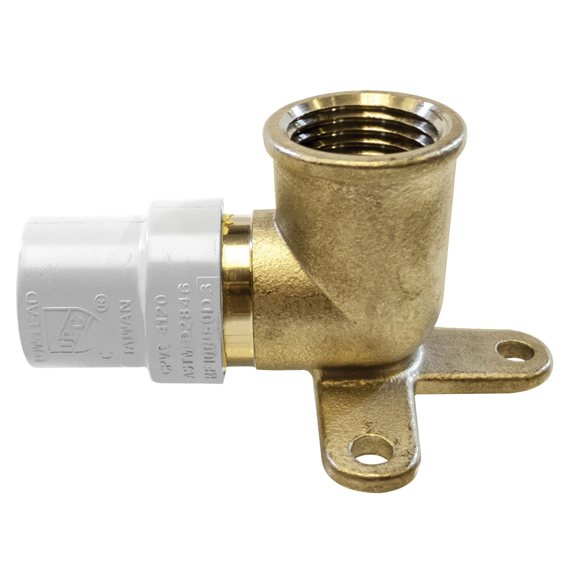 LF 1/2 DROP EAR ELBOW CPVCX BRASS