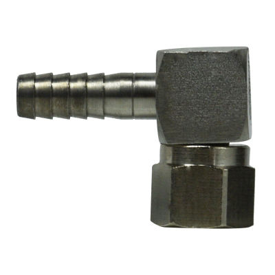 1/4 SS BARB X FE FLARE SWIVEL ELBOW