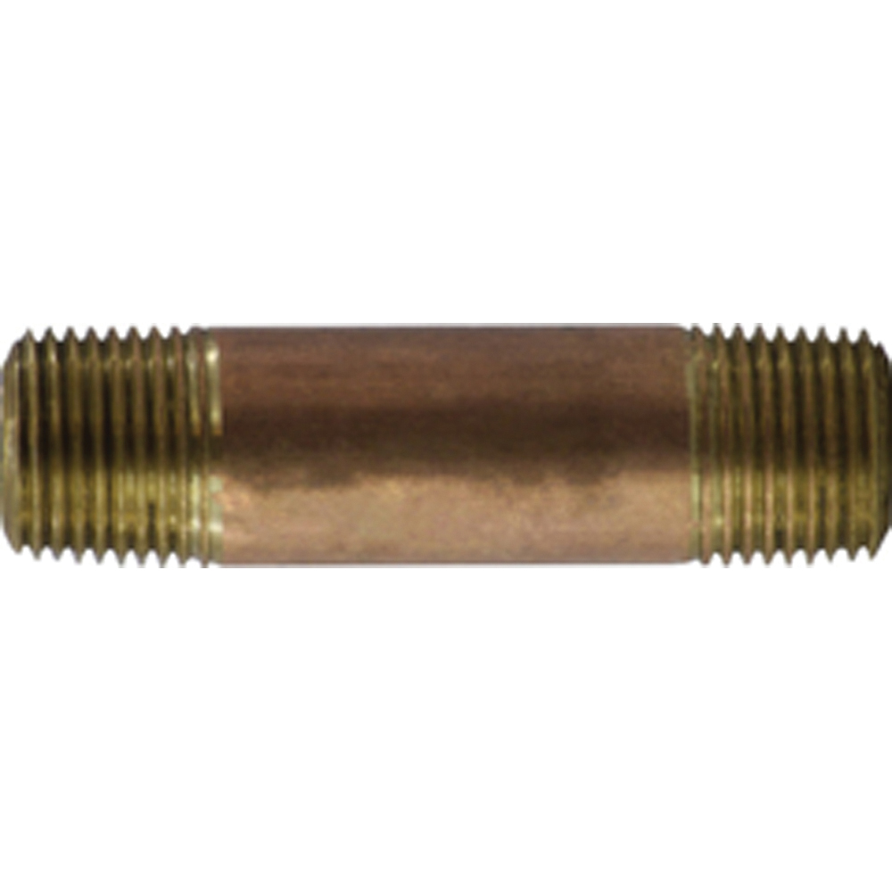 1/2 X CLOSE XH RED BRASS NIPPLE