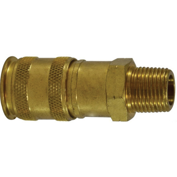1/4 NPTF MALE UNIV. BRASS COUPLR