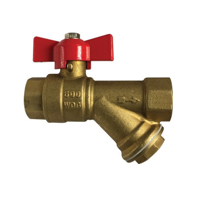 1/2 MIPXFIP BRASS BALL VALVE W/STRAINER