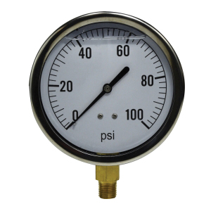 4" 0-100psi 1/4" LM