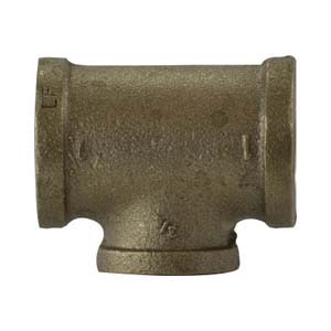 1 X 3/4 X 3/4 BRASS RED TEE LF