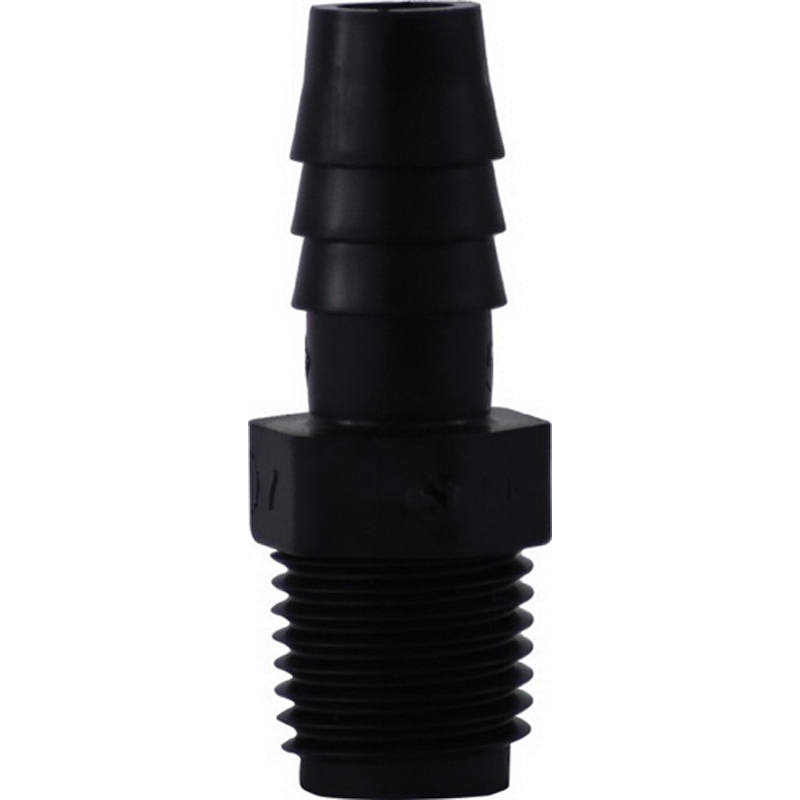 1/2 X 3/8 HB X MIP BLK POLY ADPT